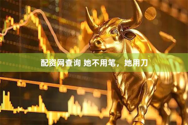 配资网查询 她不用笔，她用刀